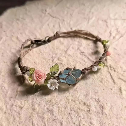 Handmade Bohemian Floral Bracelet-🌿Natural Beauty, Handmade Art🎨