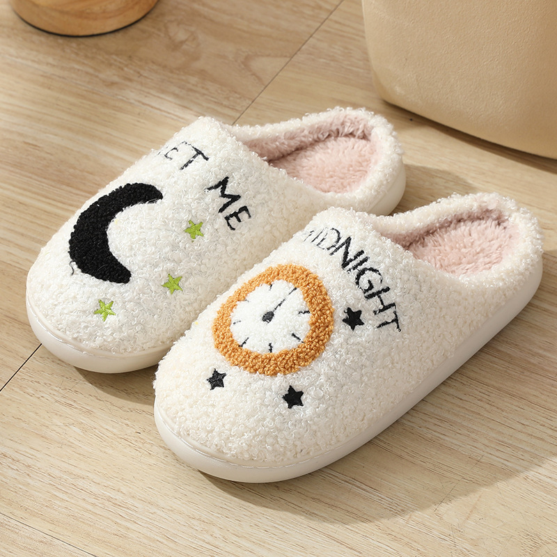 Custom-made fleece-lined warm cotton slippers