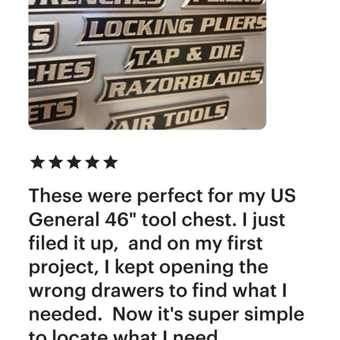 Custom Premium Magnetic Toolbox Labels for Tool Organization - 12 Pack of High Quality Magnets