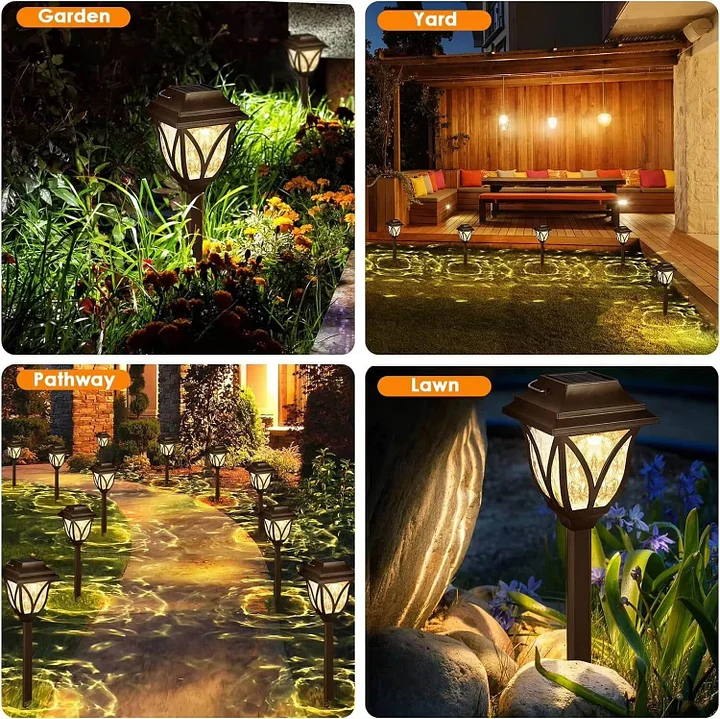 Solar Landscape Ground Lights Outdoor Garden Pathway Lamps