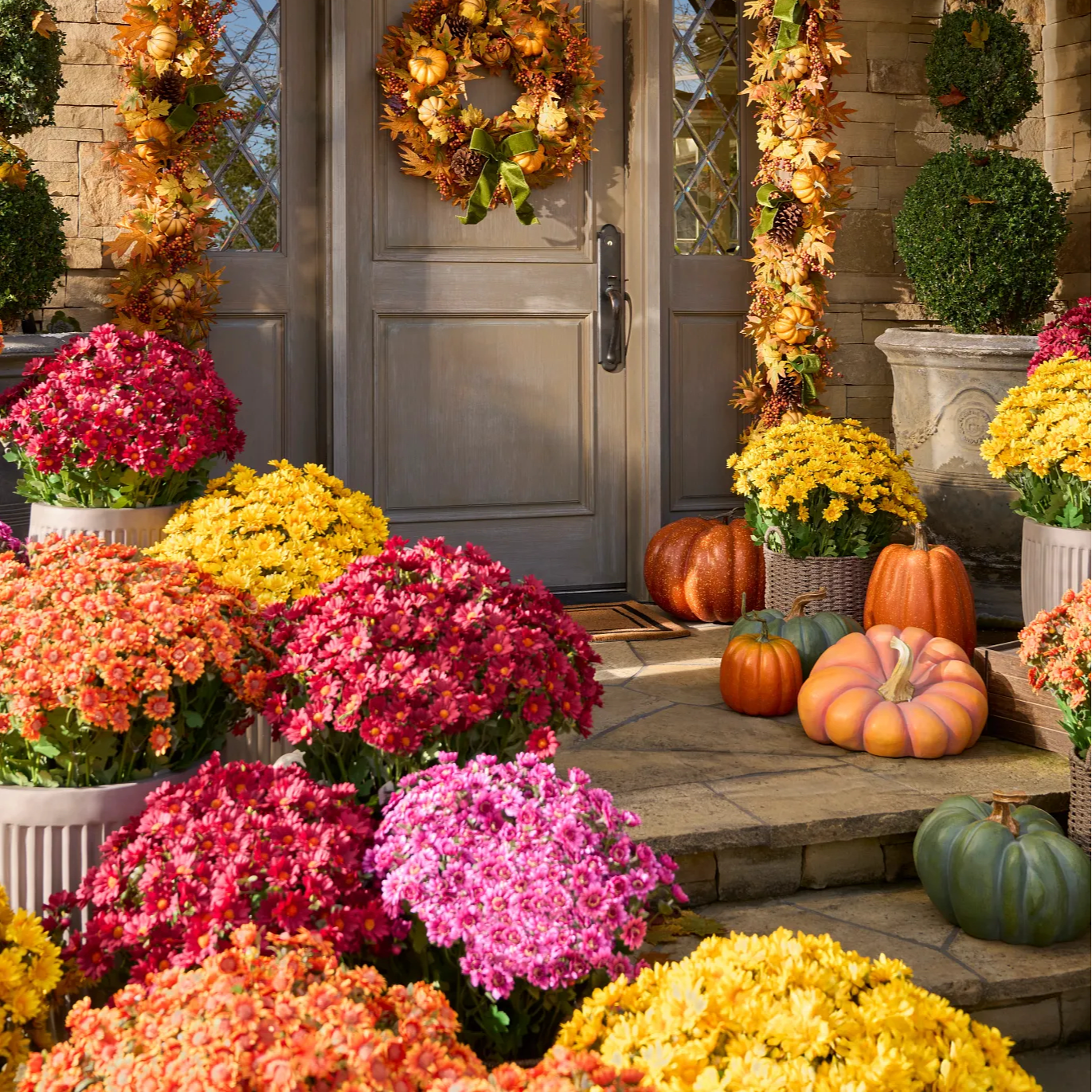 💥ON SALE💥- Artificial Outdoor Sunset Mums Flowers