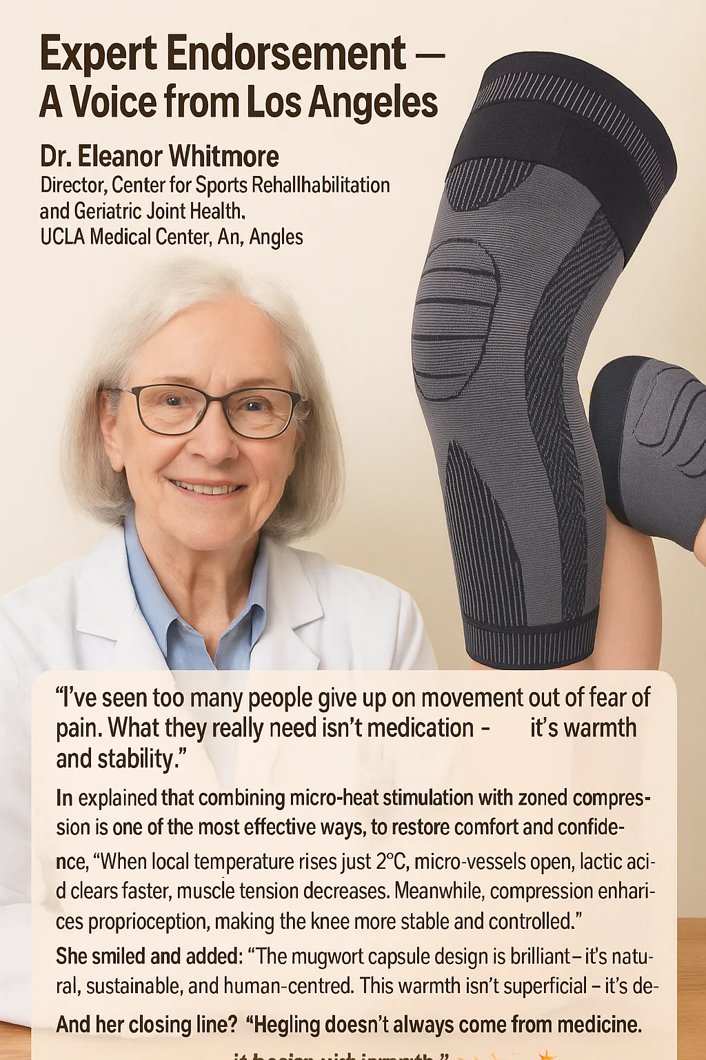 Mugwort-infused warming knee and leg sleeves