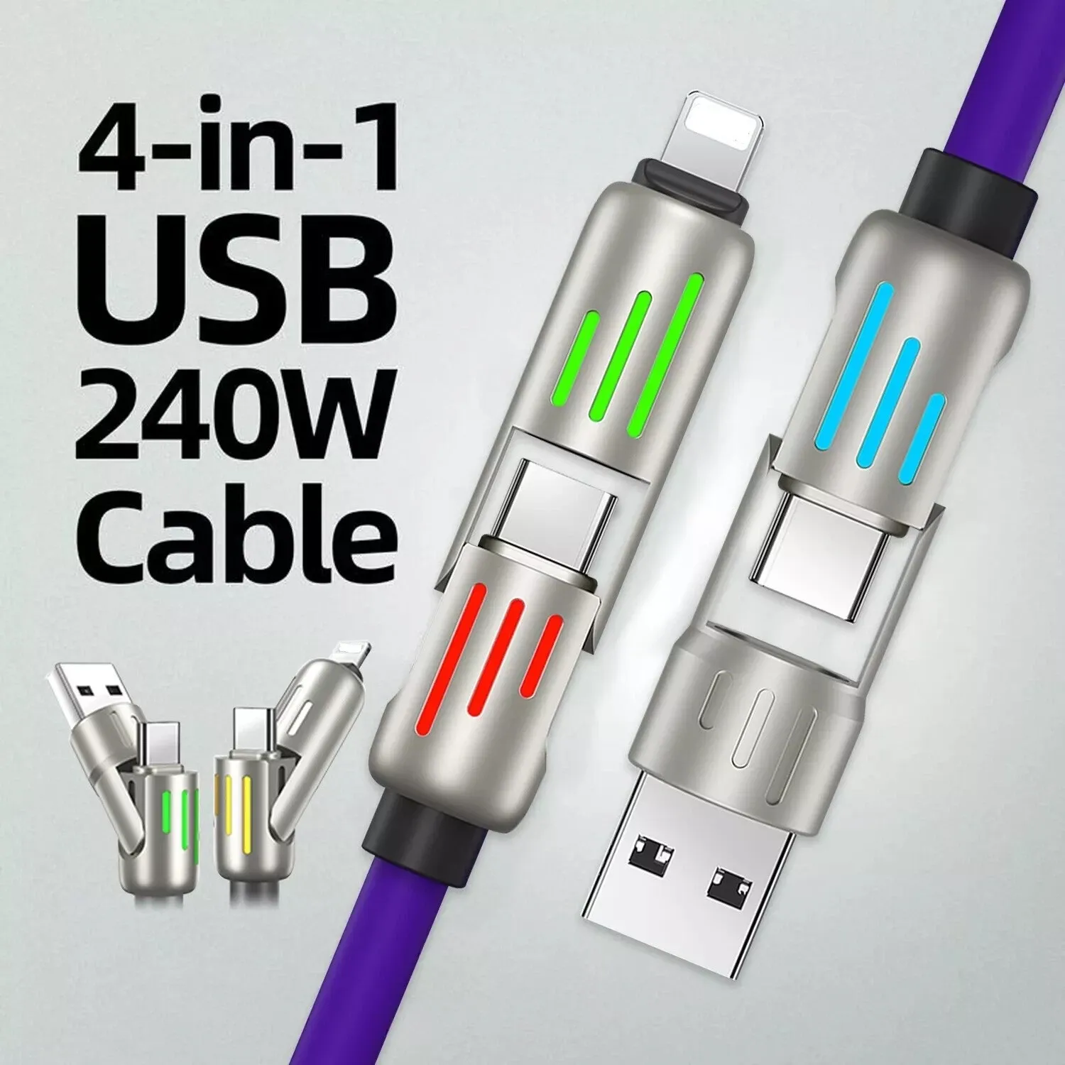 240W four-in-one charging cable