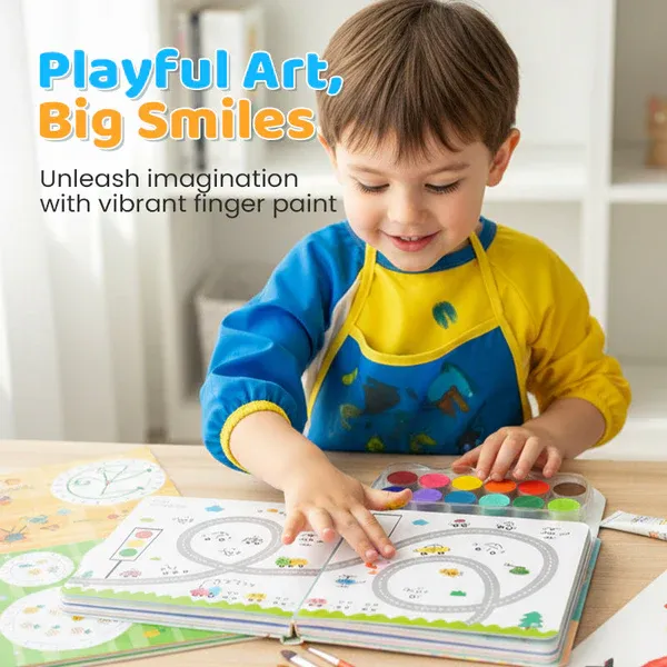 Children's Finger Painting Coloring Book and Art Set
