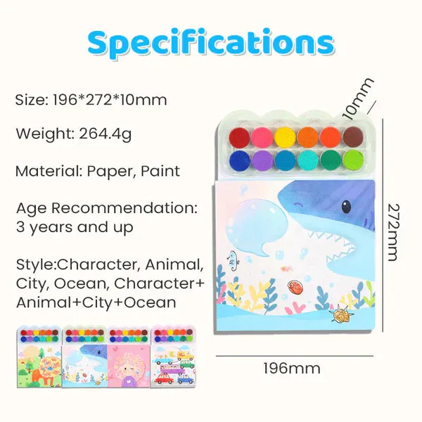 Children's Finger Painting Coloring Book and Art Set