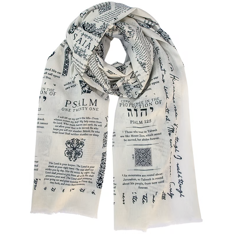 ✝️Handcrafted Christian Prayer Shawl: Protection Bible Verse Scarf, Ye