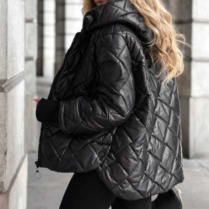 🎅🎁 Christmas Offer – 50% OFF ⏳ Women’s Puffer Jacket with Diamond Quilted Pattern
