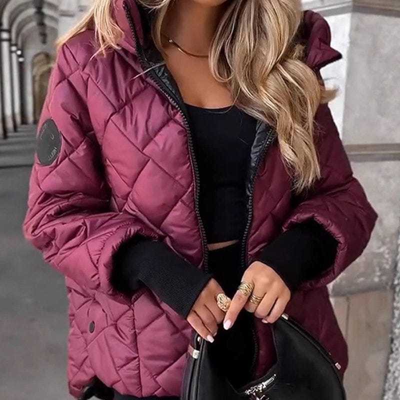 🎅🎁 Christmas Offer – 50% OFF ⏳ Women’s Puffer Jacket with Diamond Quilted Pattern