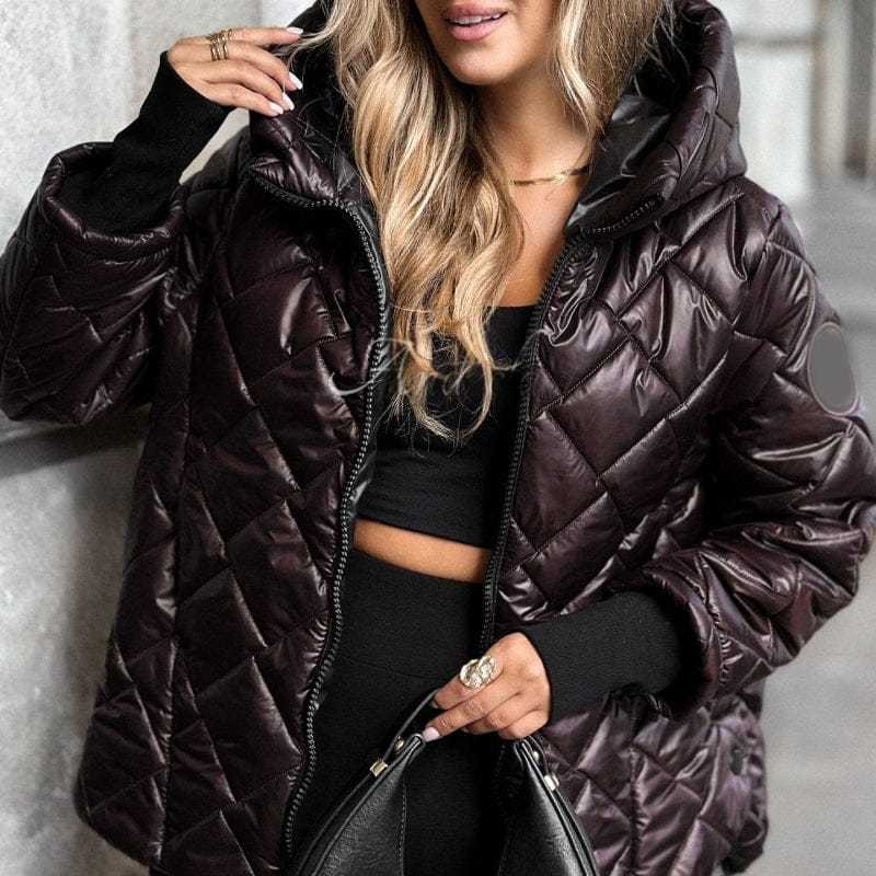 🎅🎁 Christmas Offer – 50% OFF ⏳ Women’s Puffer Jacket with Diamond Quilted Pattern