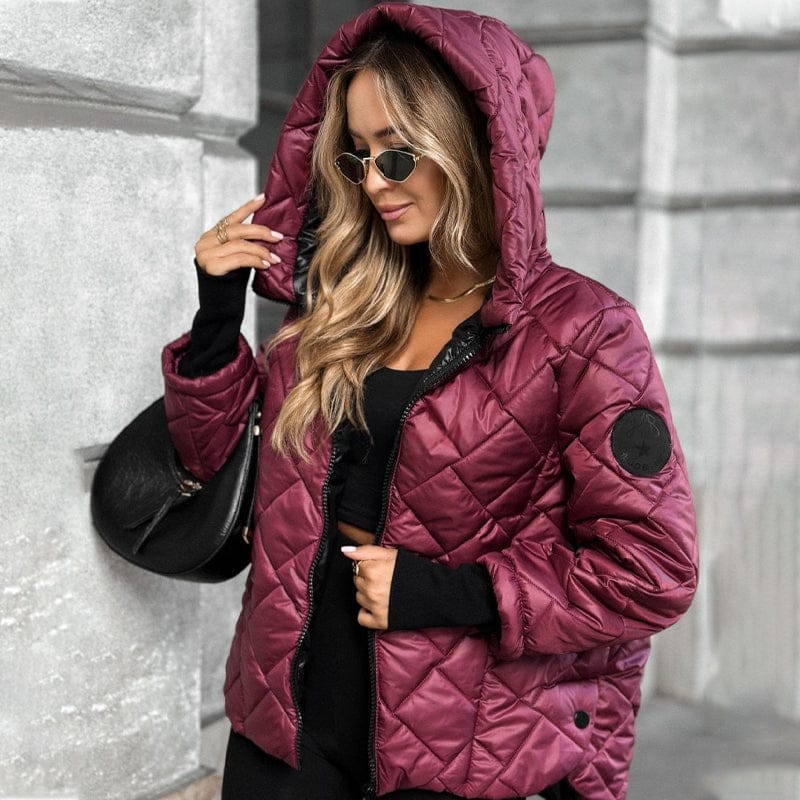 🎅🎁 Christmas Offer – 50% OFF ⏳ Women’s Puffer Jacket with Diamond Quilted Pattern