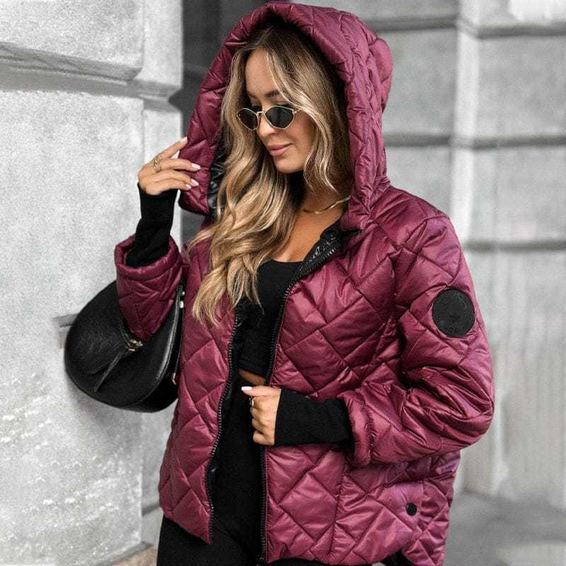 🎅🎁 Christmas Offer – 50% OFF ⏳ Women’s Puffer Jacket with Diamond Quilted Pattern