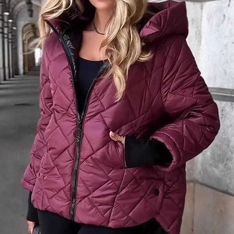 🎅🎁 Christmas Offer – 50% OFF ⏳ Women’s Puffer Jacket with Diamond Qu