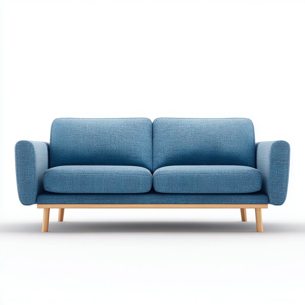 Divano due posti in tessuto 135x80x85 cm - colore blu - per soggiorno - design moderno-Decoroli