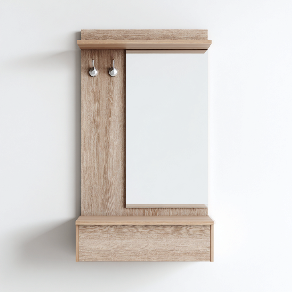 Attaccapanni legno 80x25x120 cm - rovere chiaro - stile moderno per ingresso-Decoroli