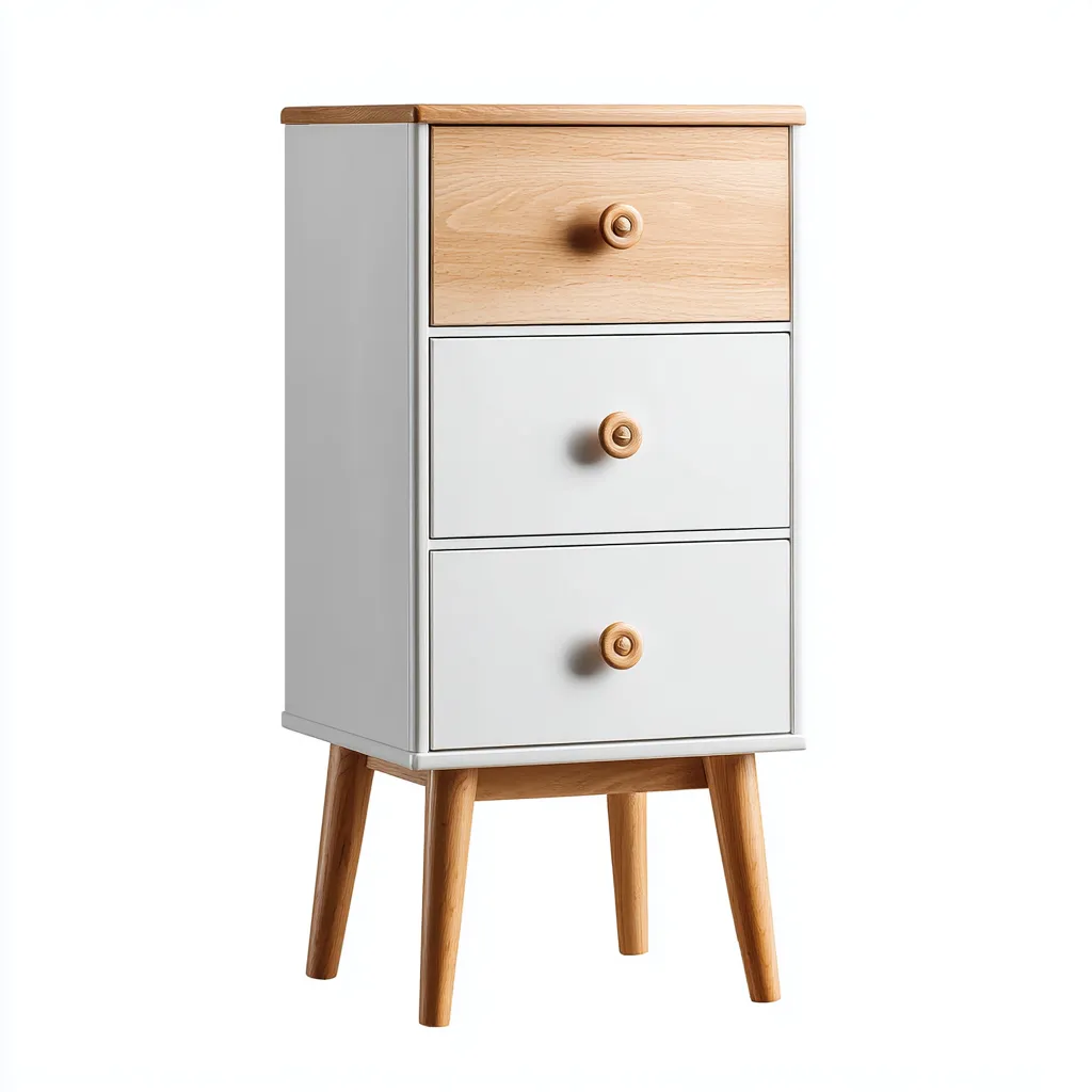 Scarpiera in legno 45x35x90 cm - bianco - legno naturale - per ingresso - design nordico con cassetti-Decoroli