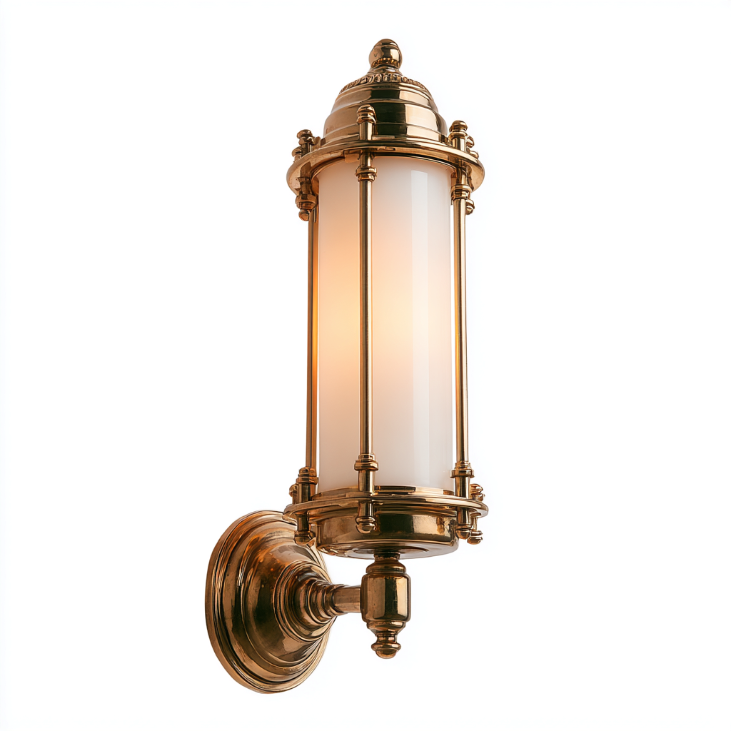 Applique da parete in metallo e vetro 18x20x40 cm - ottone - stile classico per interni-Decoroli