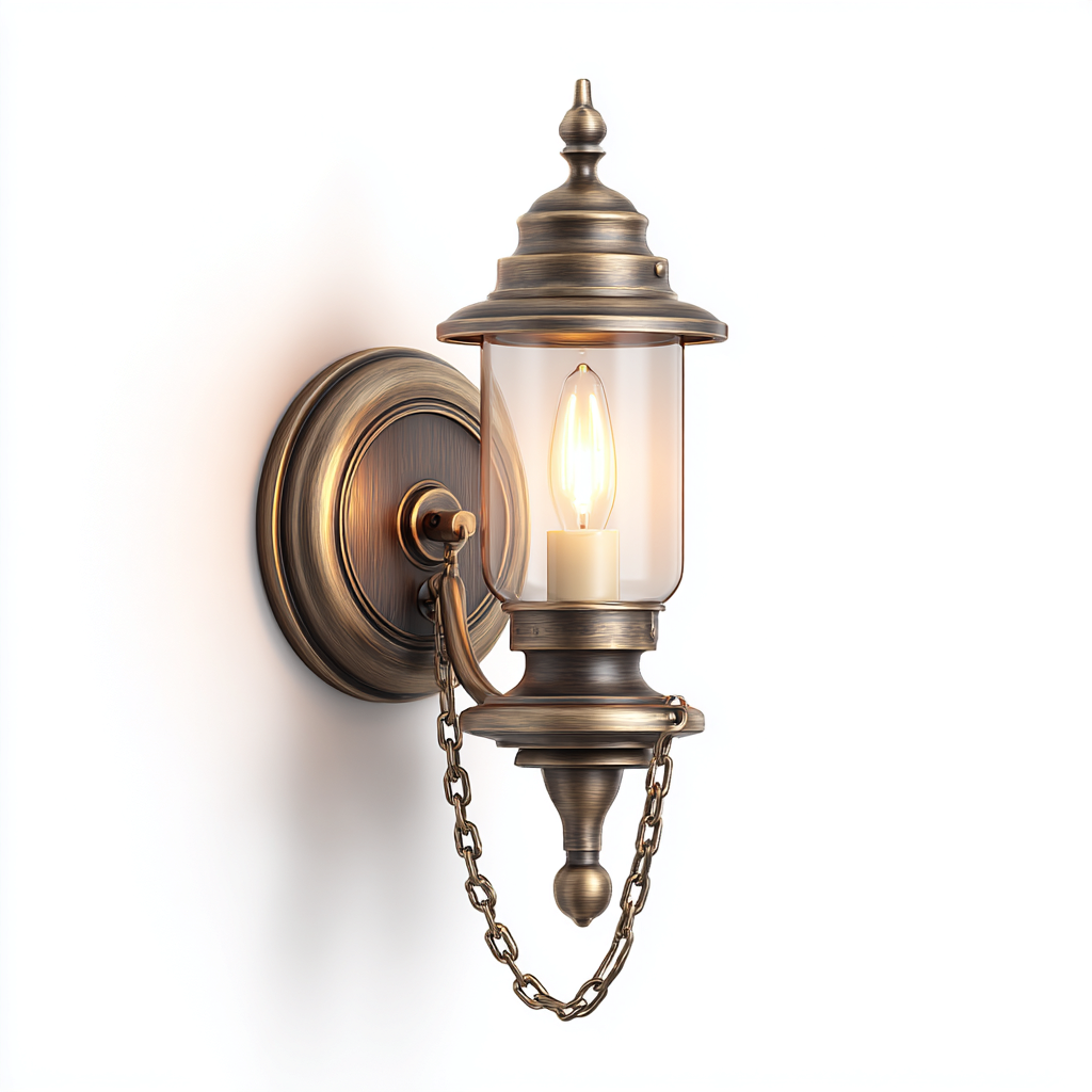 Applique da parete in metallo 18x15x35 cm - ottone antico - stile classico per interni-Decoroli