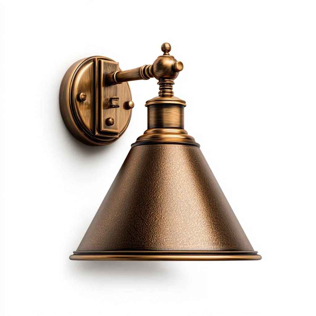 Applique da parete in metallo 18x22x30 cm - ottone antico - stile classico per interni-Decoroli