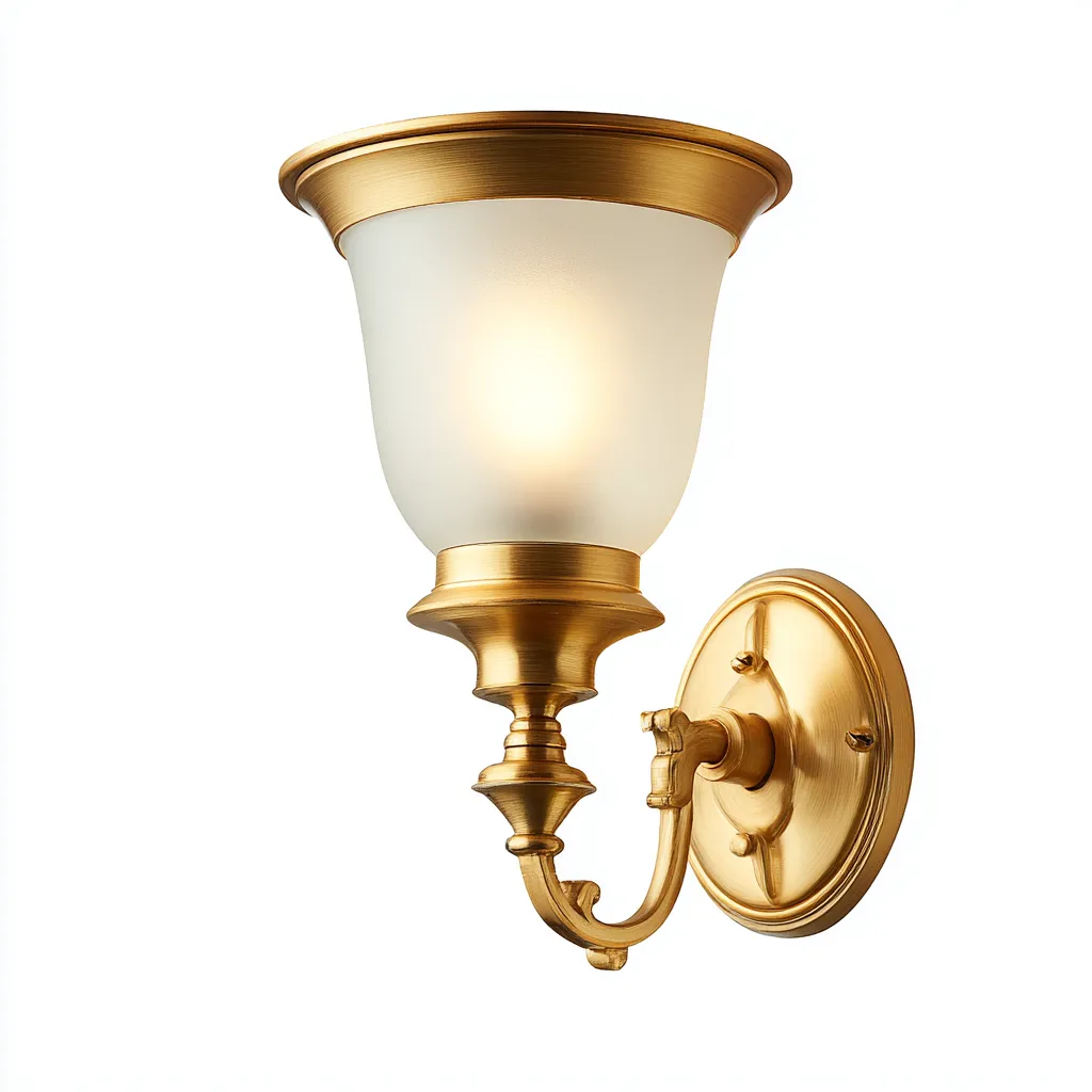 Applique da parete in metallo e vetro 17x22x32 cm - ottone - stile classico per interni-Decoroli