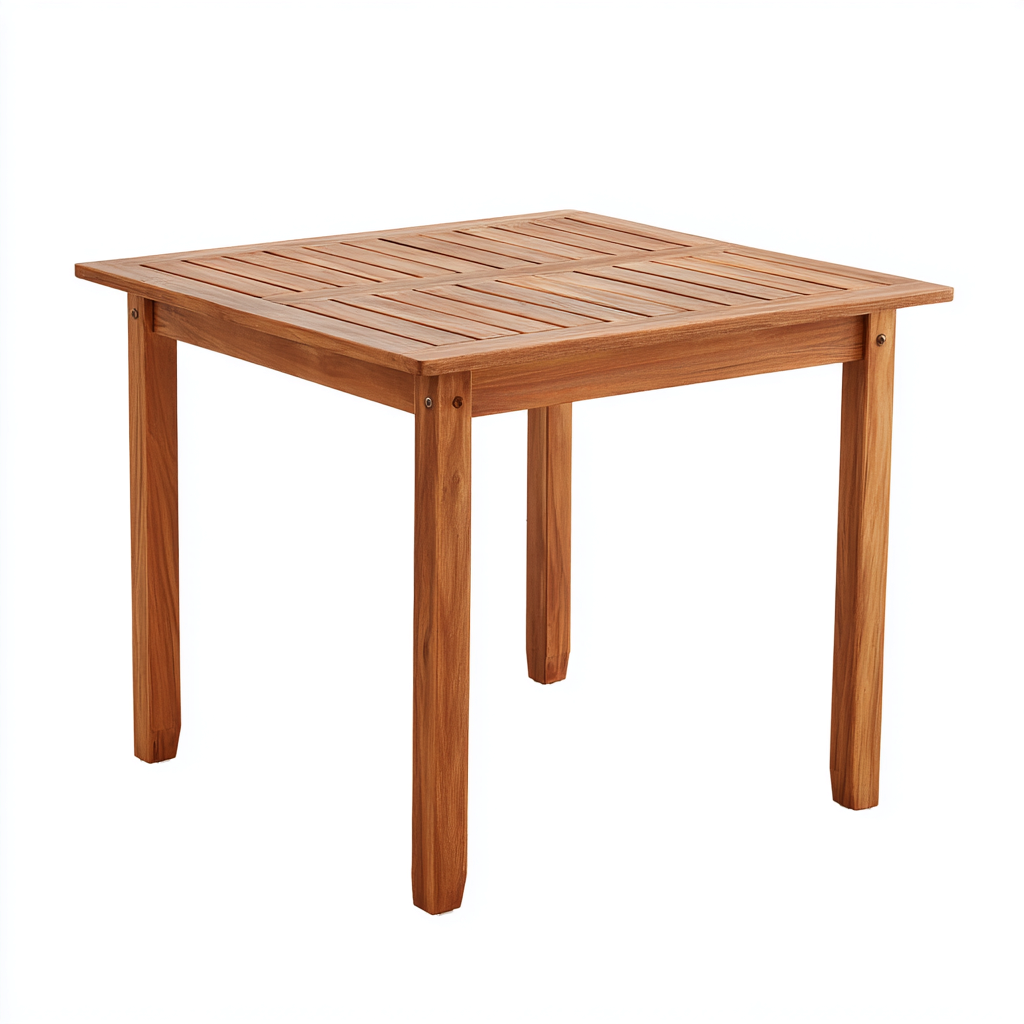 Tavolo da giardino in legno 80x80x75 cm - colore legno naturale - per esterni e giardino - design classico-Decoroli