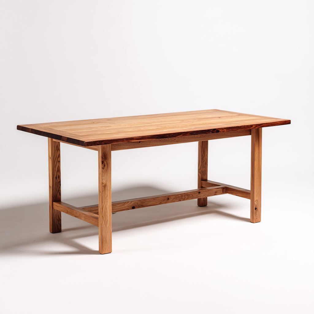 Tavolo da giardino in legno 160x90x75 cm - colore legno naturale - per esterni e giardino - design rustico moderno-Decoroli