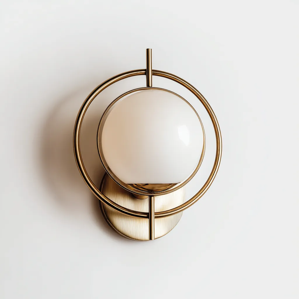 Applique da parete in metallo e vetro 18x20x28 cm - ottone - stile moderno per interni-Decoroli