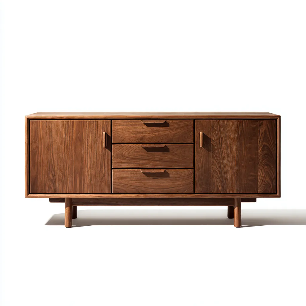 Mobile in legno massello 150x45x75 cm - marrone noce - design moderno per soggiorno-Decoroli