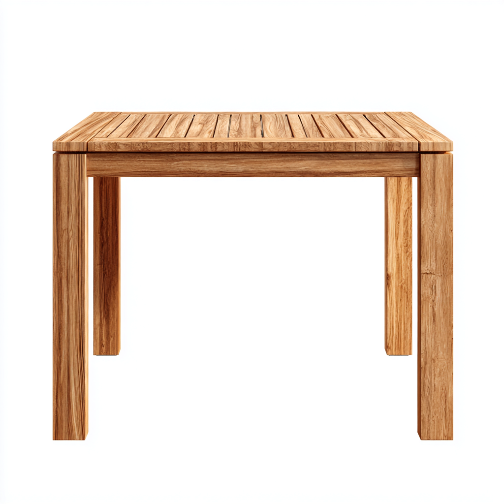 Tavolo da giardino in legno 90x90x75 cm - colore legno naturale - per esterni e giardino - design moderno-Decoroli