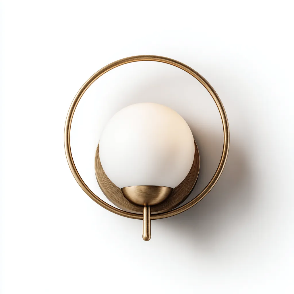 Applique da parete in metallo e vetro 17x19x27 cm - ottone - stile contemporaneo per interni-Decoroli