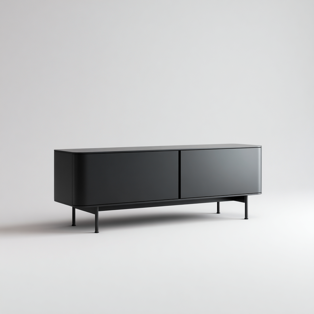 Mobile TV in legno e metallo 160x40x55 cm - nero - design moderno per soggiorno-Decoroli