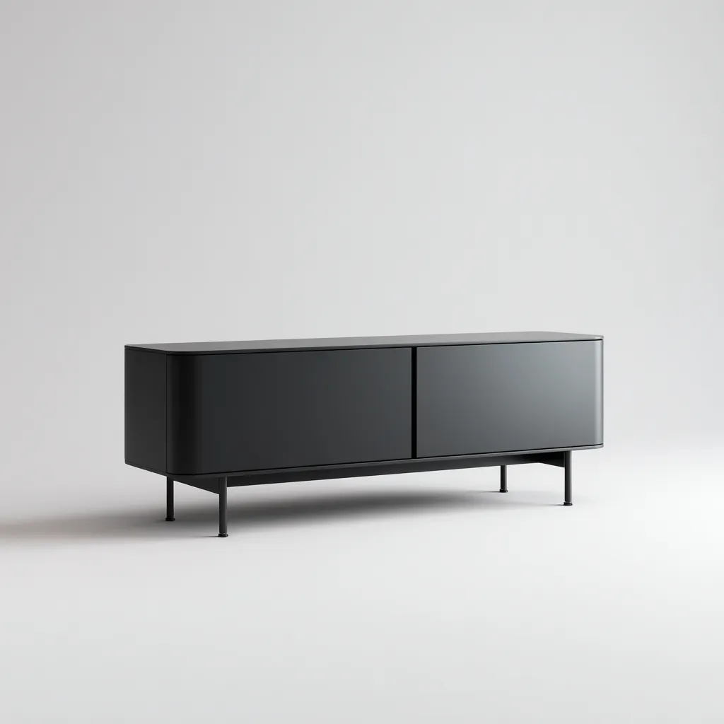 Mobile TV in legno e metallo 160x40x55 cm - nero - design moderno per soggiorno-Decoroli