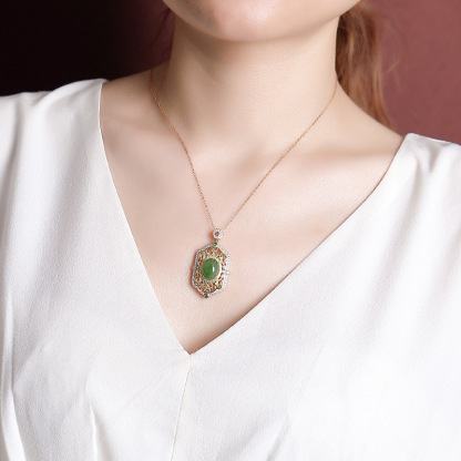S925 Silver Nephrite Pendant - Customizable