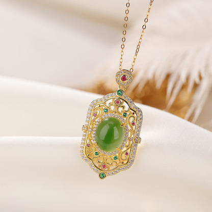 S925 Silver Nephrite Pendant - Customizable