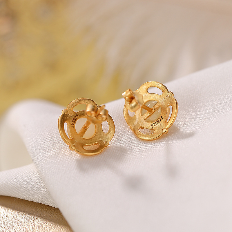 S925 Silver Nephrite Earrings - Customizable