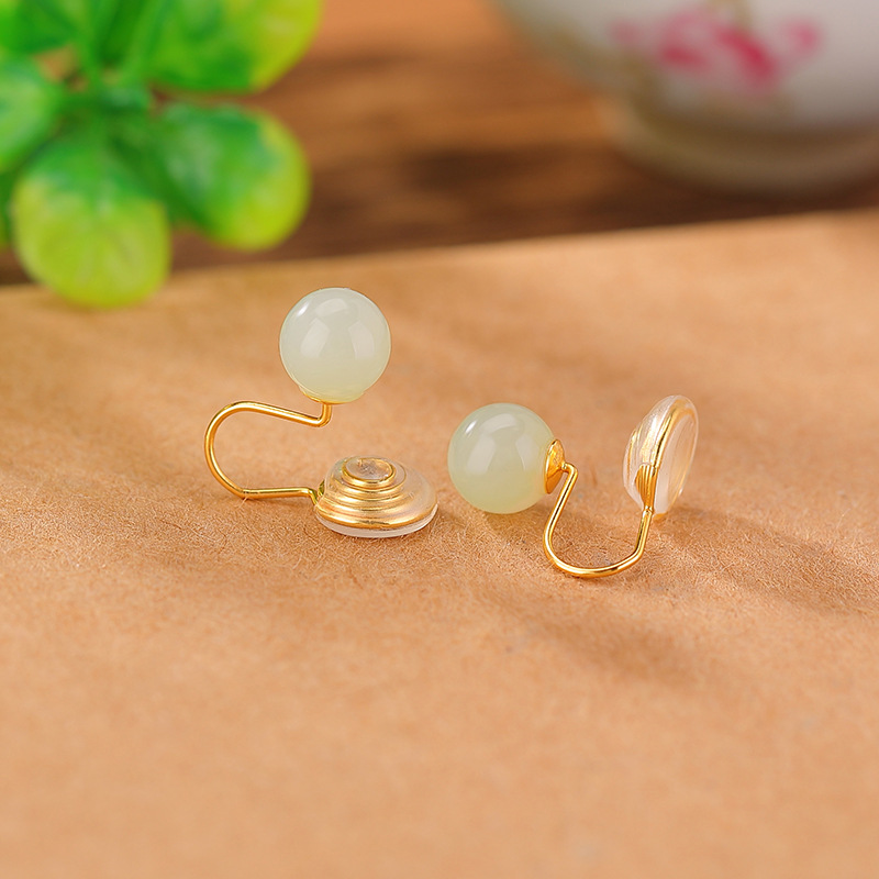S925 Silver Nephrite Earrings - Customizable