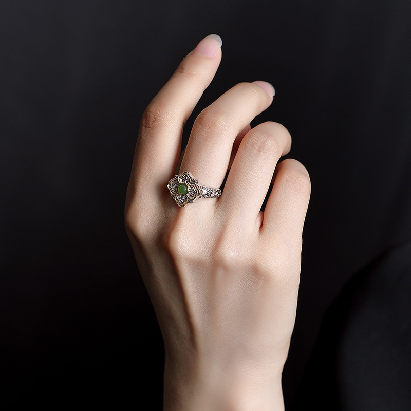S925 Silver Nephrite Ring - Customizable