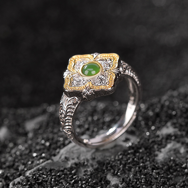 S925 Silver Nephrite Ring - Customizable