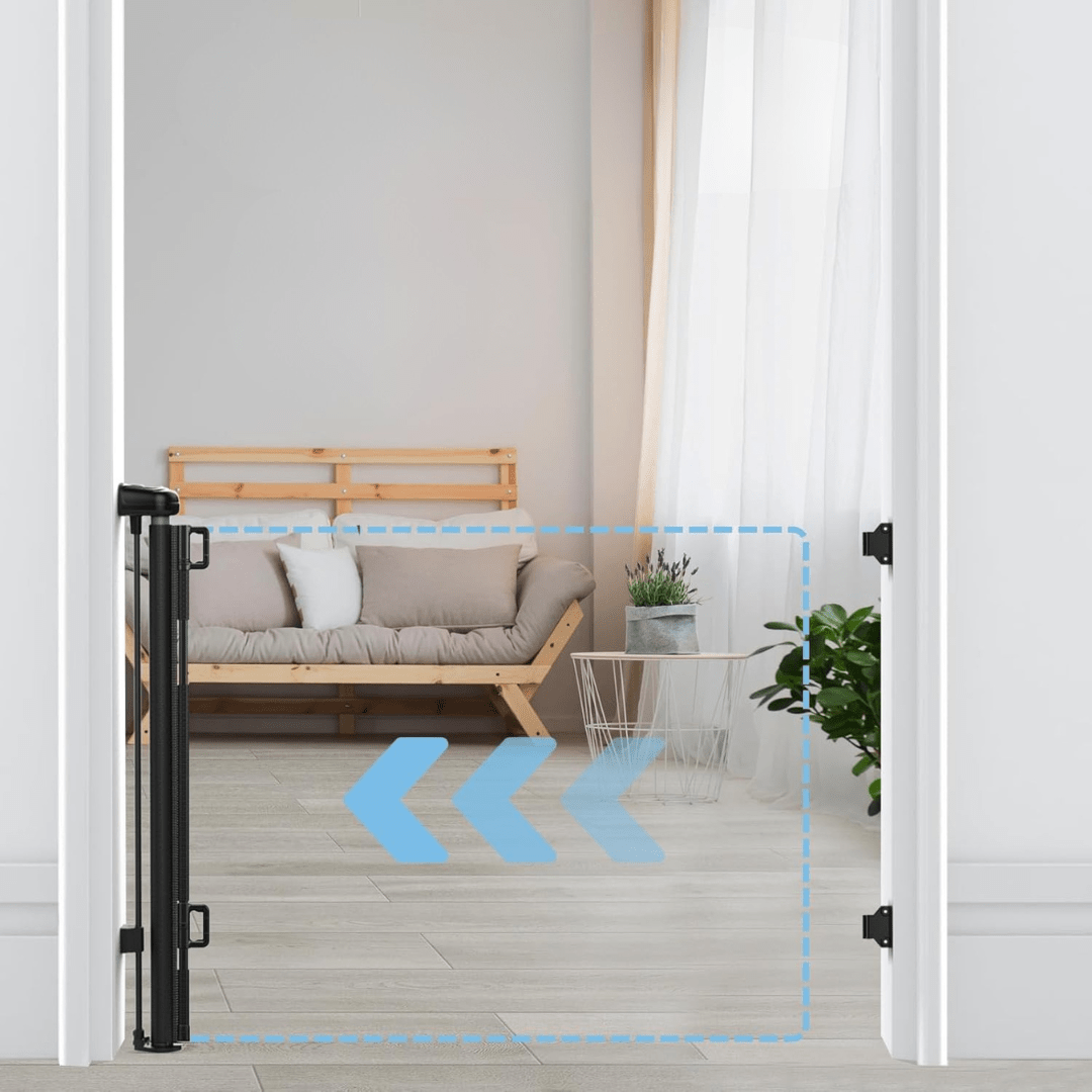 Indoor Outdoor Retractable Baby Pet Safety Gate
