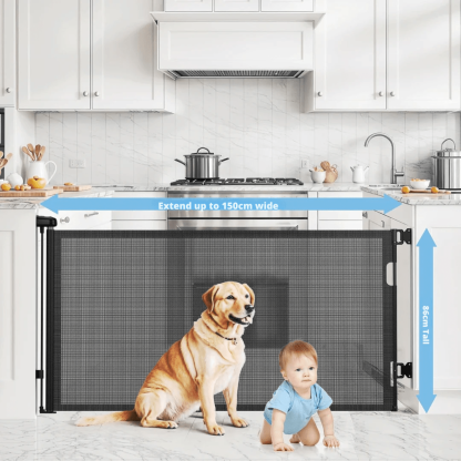 Indoor Outdoor Retractable Baby Pet Safety Gate