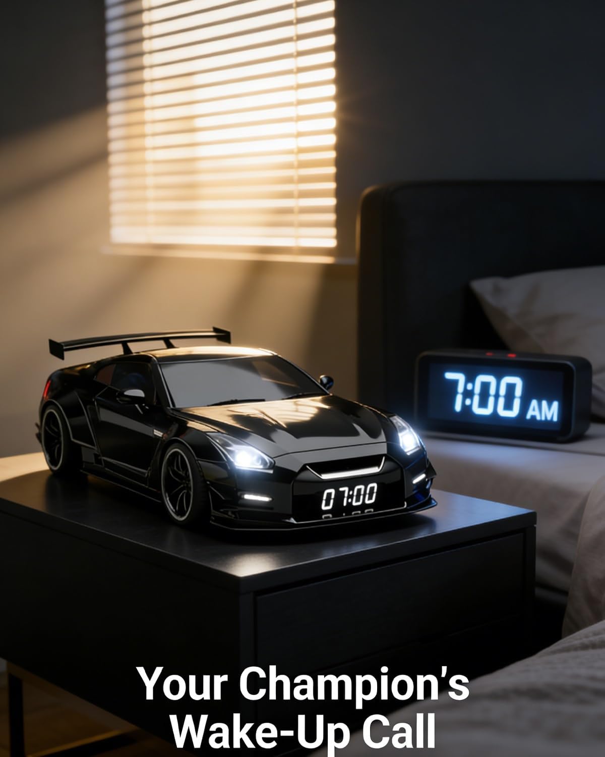 Hypercar Alarm Clock Realistic Engine & Light Effects