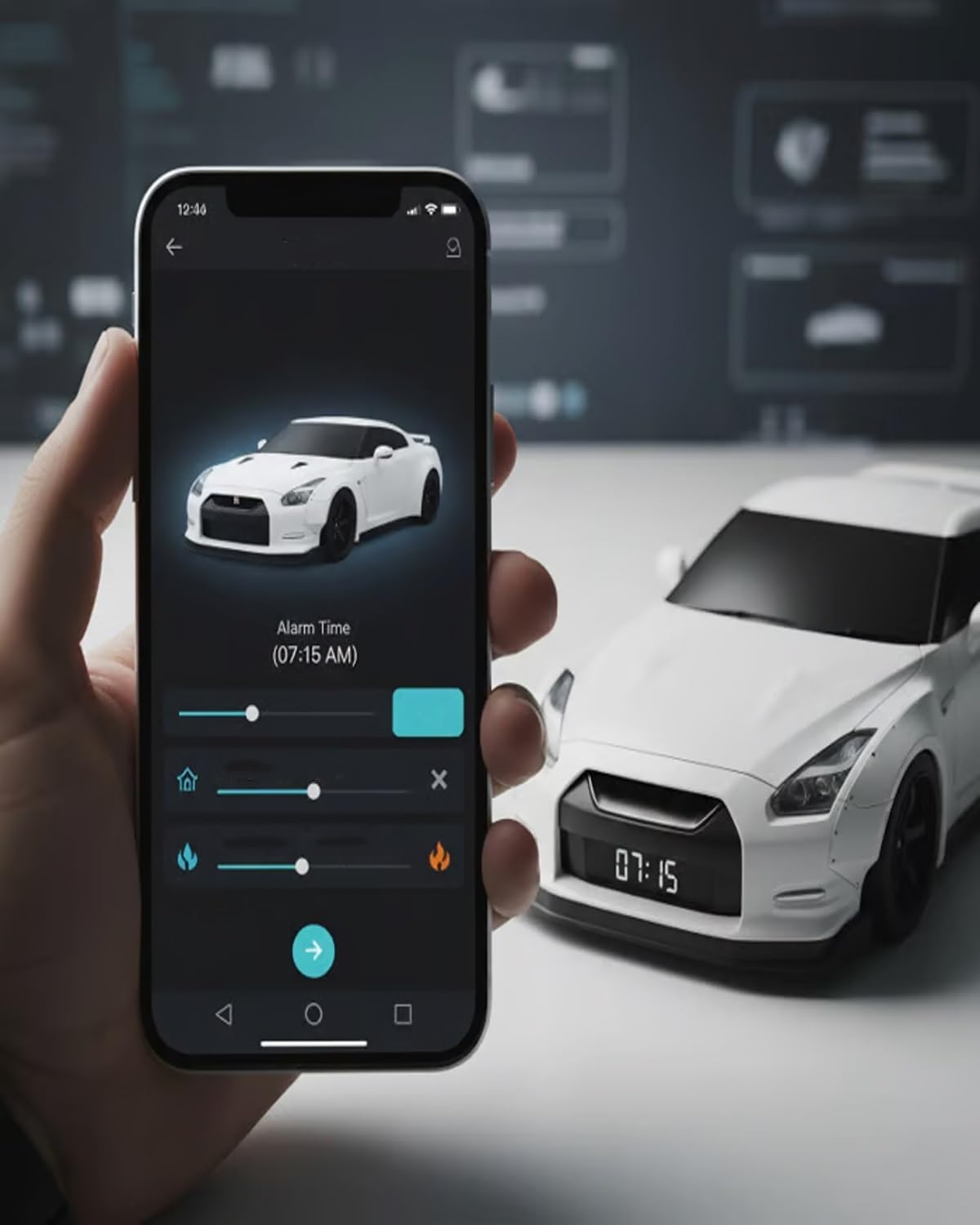 Hypercar Alarm Clock Realistic Engine & Light Effects