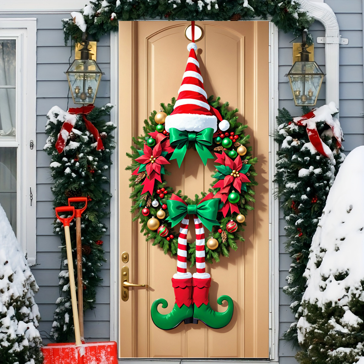 50% OFF🌟2025 Christmas and Halloween front door decoration