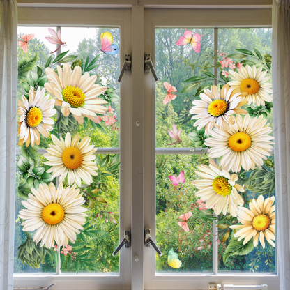 ✨LAST DAY: 50% OFF! - 💐Colorful Floral Bouquet Window Sticker🖼️(Cut to size freely)