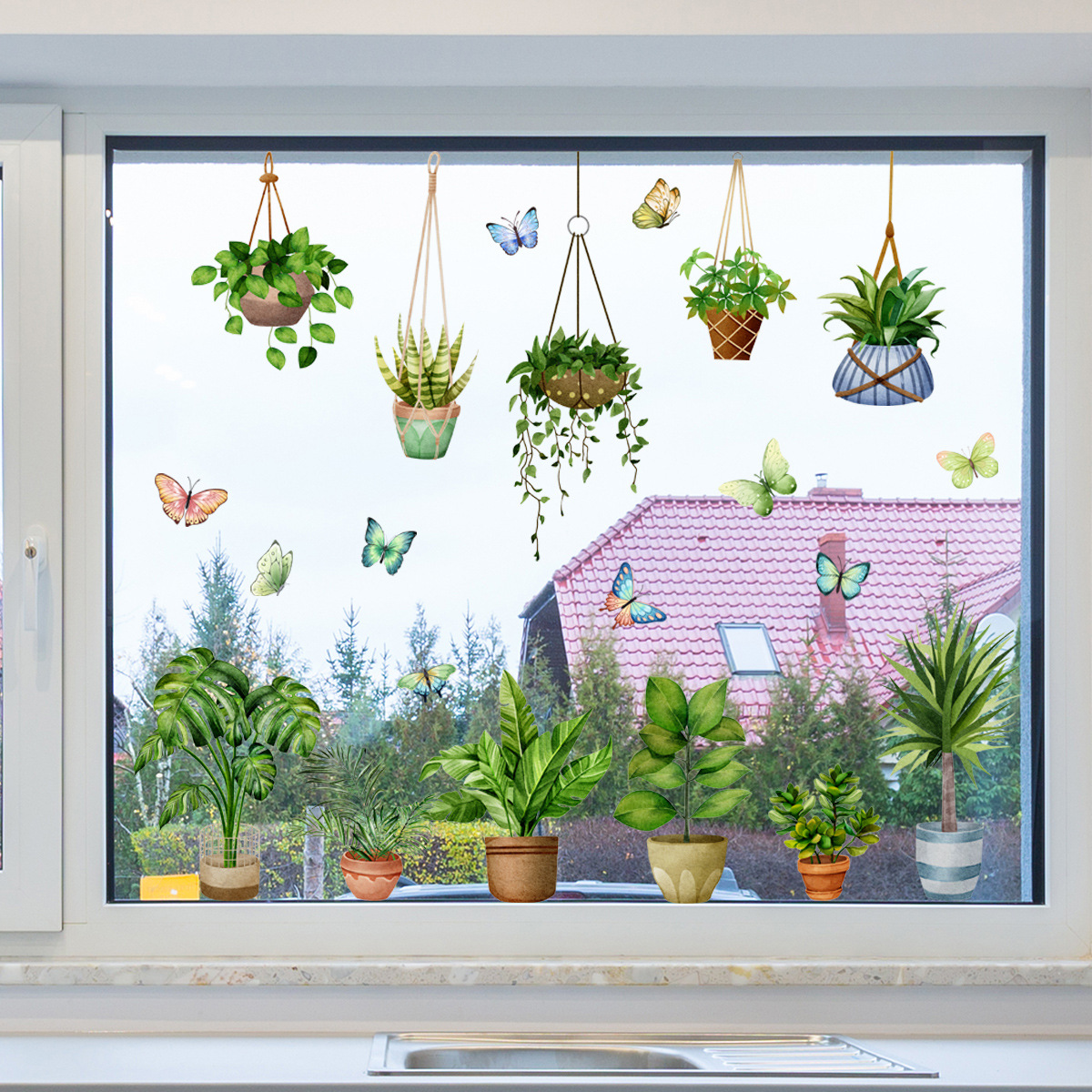 ✨LAST DAY: 50% OFF! - 💐Colorful Floral Bouquet Window Sticker🖼️(Cut to size freely)