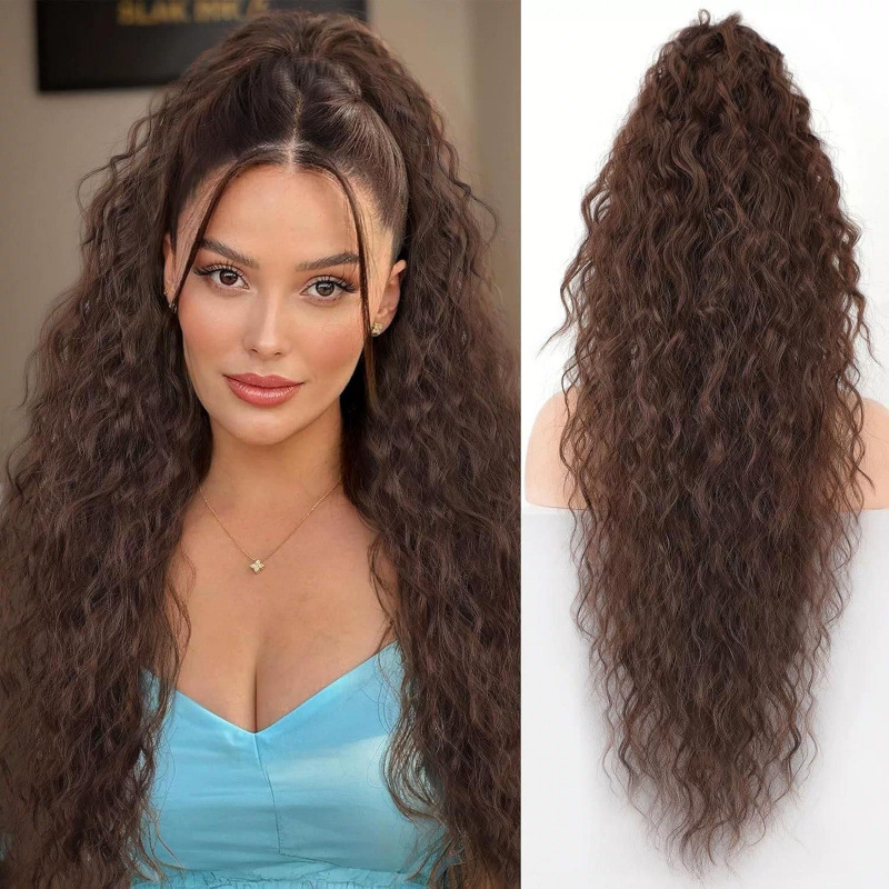 💜Curly Wavy Frizzy Hair Extension with Ponytail