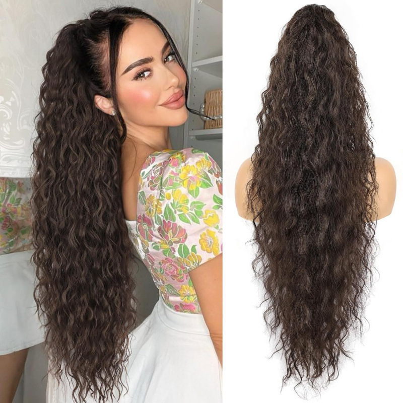💜Curly Wavy Frizzy Hair Extension with Ponytail