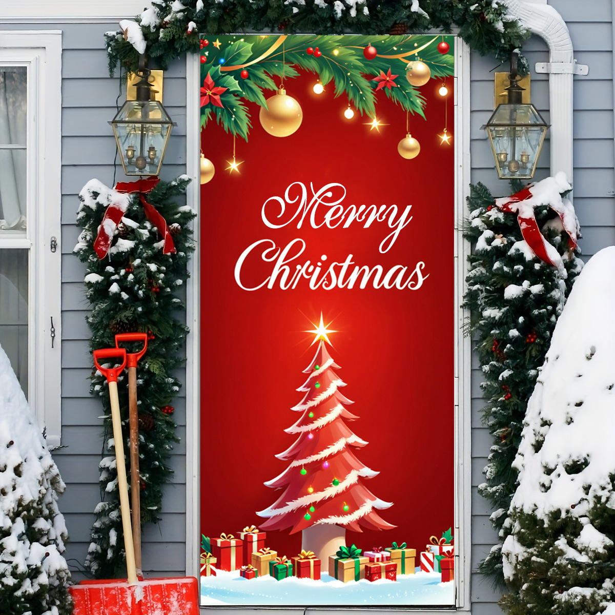 50% OFF🌟2025 Christmas and Halloween Door Cover--Suitable for Both Exterior and Interior Doors