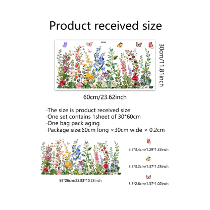 ✨LAST DAY: 50% OFF! - 💐Colorful Floral Bouquet Window Sticker🖼️(Cut to size freely)