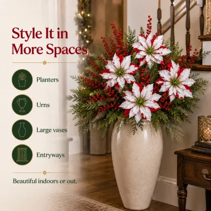 ❀Last Day 61% OFF🔥Christmas Poinsettia Planter Inserts