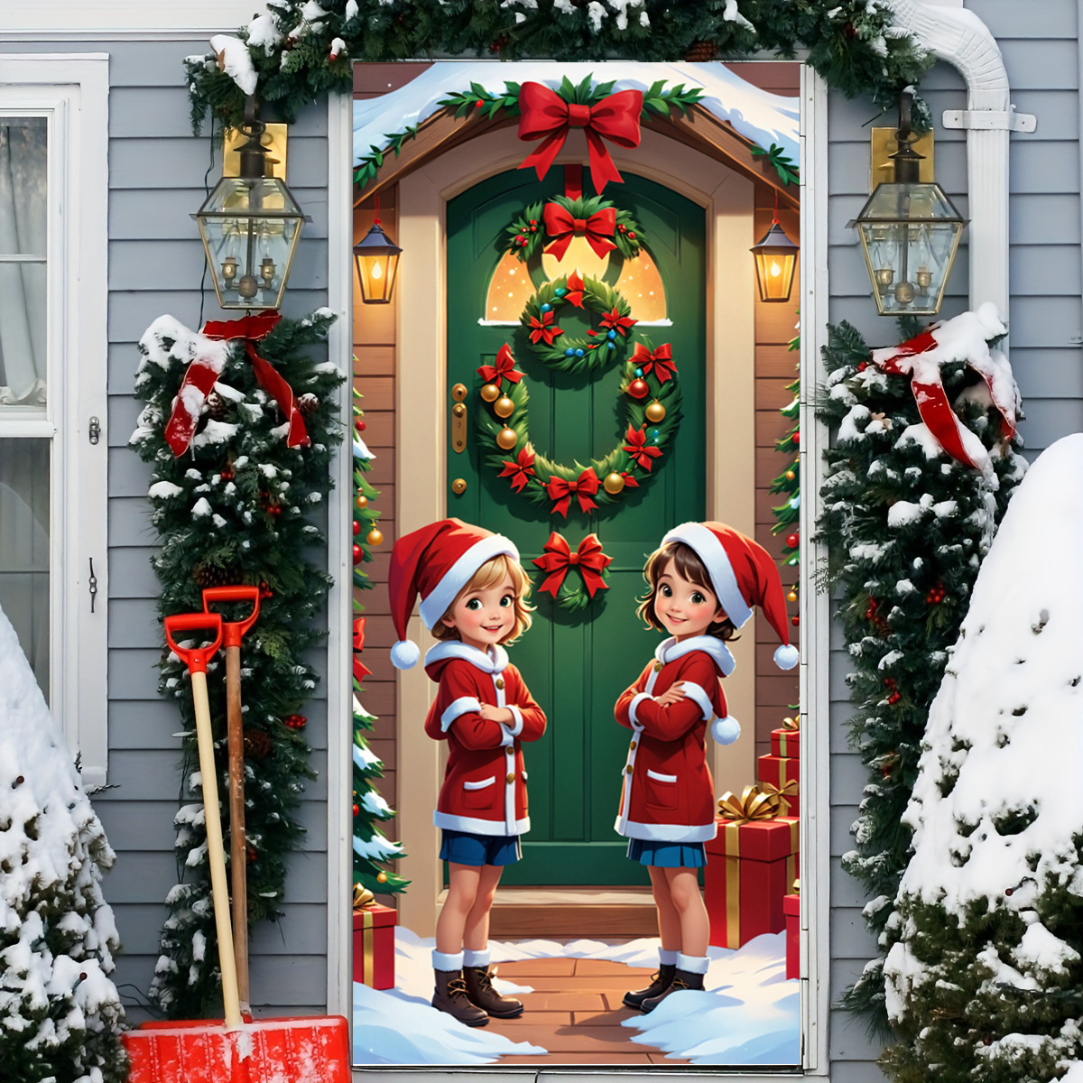 50% OFF🌟2025 Christmas and Halloween front door decoration